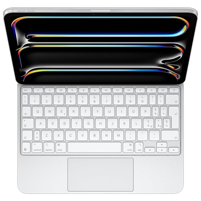 Apple MWR03T-A Magic Keyboard per iPad Pro 11'' con Trackpad Tasti Retroilluminati Meccanismo a Forbice 1 mm USB-C Ricarica Pass-Through colore Bianco