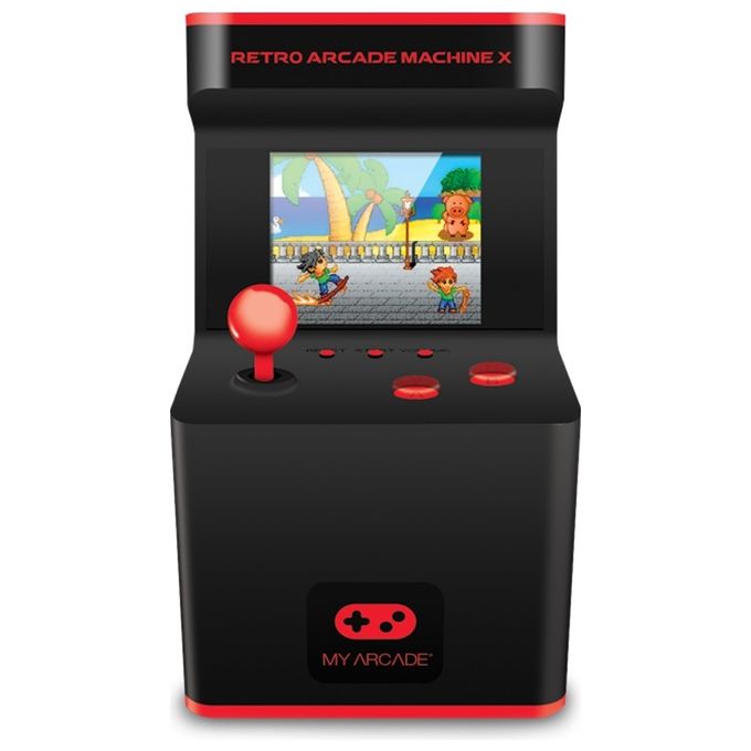 MY ARCADE DGUN-2593 Retro Arcade Machine X Console portatile retro gaming 300 giochi schermo LCD 2,5 pollici pulsanti illuminati colore Nero Rosso