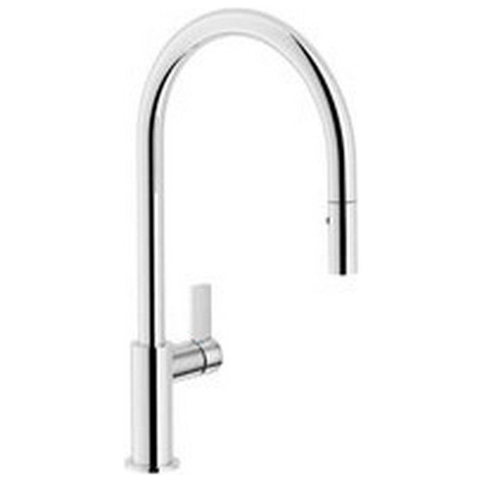 Nobili FL96137CR Flag Miscelatore Lavello Monocomando con Doccetta Estraibile 2 Getti Canna Girevole 360° colore Cromo