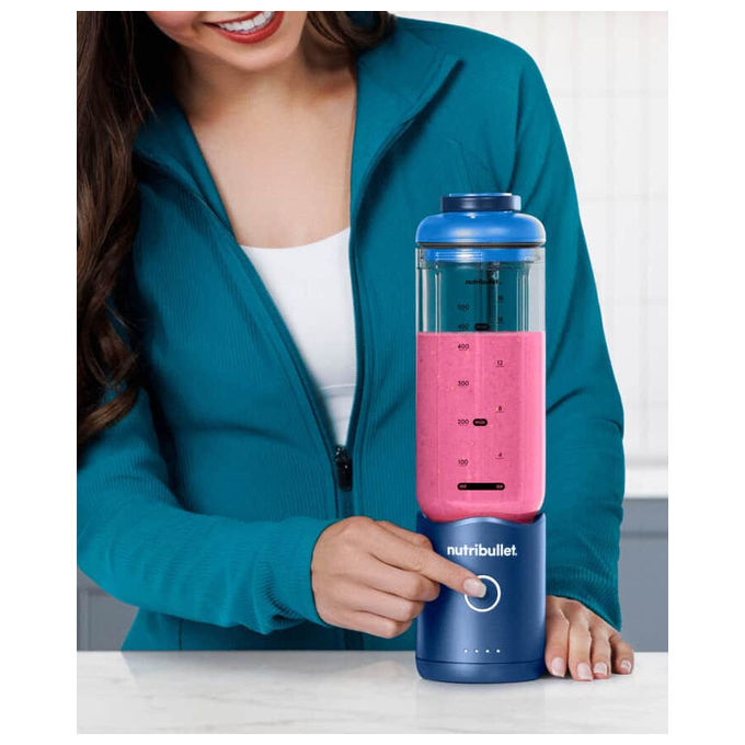 NutriBullet NBP013BL Flex Frullatore Portatile 0,59 L 100 W USB-C Tritaghiaccio Lame Acciaio Inox colore Blu