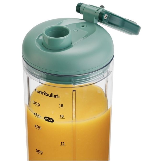 NutriBullet NBP013GR Flex Frullatore Portatile 0.59 L Ricaricabile USB-C Tritaghiaccio Lame Acciaio inox colore Verde