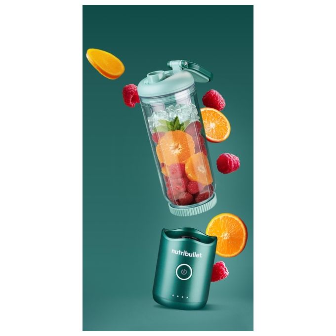NutriBullet NBP013GR Flex Frullatore Portatile 0.59 L Ricaricabile USB-C Tritaghiaccio Lame Acciaio inox colore Verde