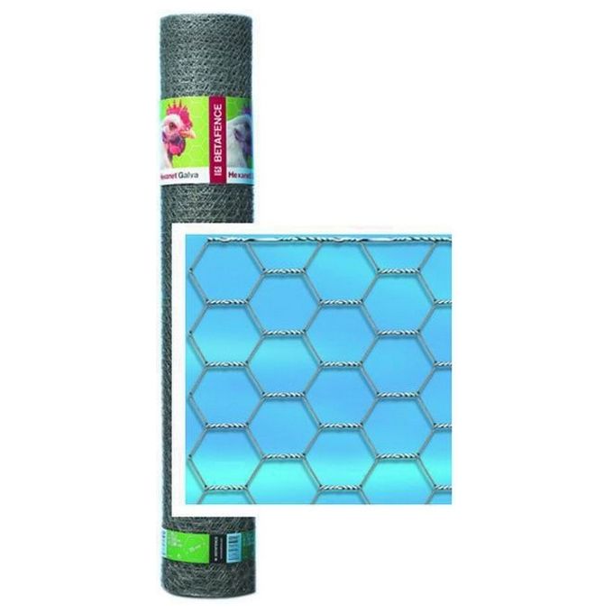 BETAFENCE  Rete Hexanet Triplice Torsione 13-2 50 Rete a tripla torsione Zincato 50 m lunghezza 50 cm altezza colore Zincato