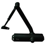 Vigor 24780-10 Chiudiporta con Arresto Forza EN3 18-26 Nm Sistema Pignone e Cremagliera Braccio Regolabile in Acciaio Corpo in Alluminio colore Nero