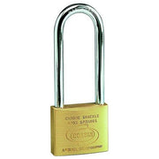 Corbin ARL.112.30 Europadlock Lucchetto Arco Lungo Ottone Satinato Arco Acciaio Carbonitrurato 30 mm Doppia Chiusura Spina Anti Grimaldello