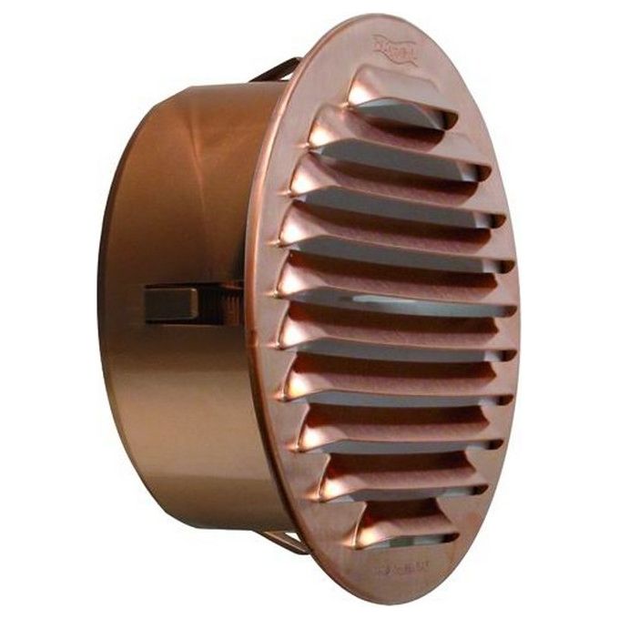 Vigor Griglia Aerazione Tonda Rame con Rete in Alluminio ad Incasso Diametro 100 mm Passaggio Aria 46 cm²