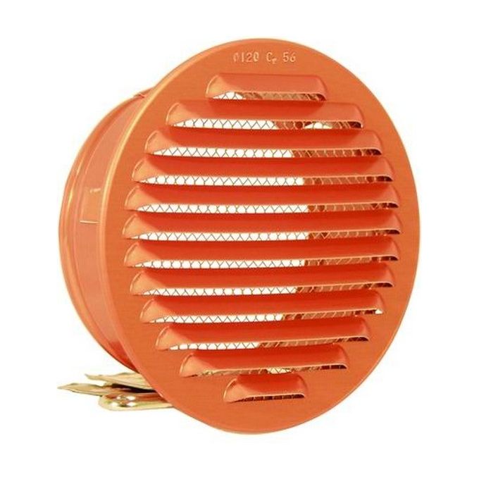 Maggini 8031624135535 ALU-GREST Griglia di Aerazione ad Incasso in Alluminio con Rete diametro 80 mm colore Rame