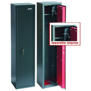 Blinky 28340-10 Armadio Portafucili 10 Posti con Tesoretto acciaio 2 mm porta 3 mm serratura doppia mappa 5 leve 55x22x138 cm