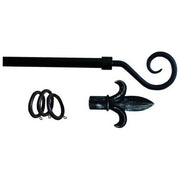 Vigor 3074020 Kit Bastoni per Tende in Ferro Estensibile 120-210 cm Punta a Ricciolo 20 Anelli colore Antracite