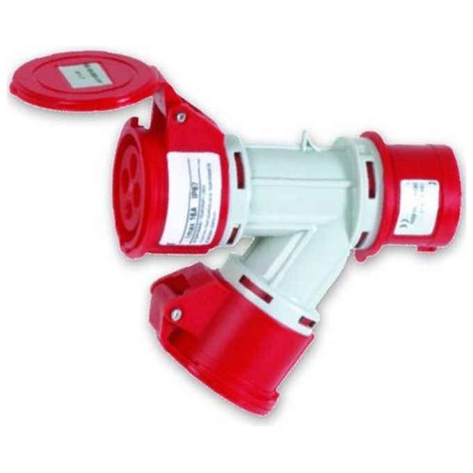 VIGOR-BLINKY 3508920 Moltiplicatore Industriale Trifase 2 Prese CEE 16A 380V 3P+E IP44 IK8