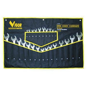 Vigor 35827-25 Serie 25 Chiavi Combinate CrV Durezza HRC 40-50 Finitura Satinata 25 Pezzi da 6-32 mm colore Acciaio