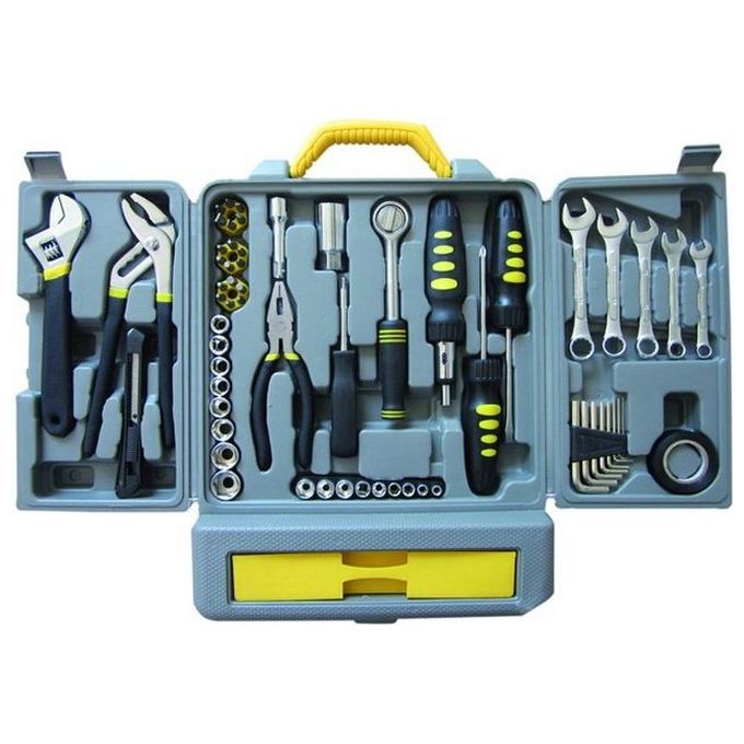 BLINKY BK-102 Assortimento Utensili 102 Pezzi Valigetta in ABS con Pinze Giraviti Chiavi Combinata Cricchetto Bussole Chiavi Brugola Inserti colore Nero