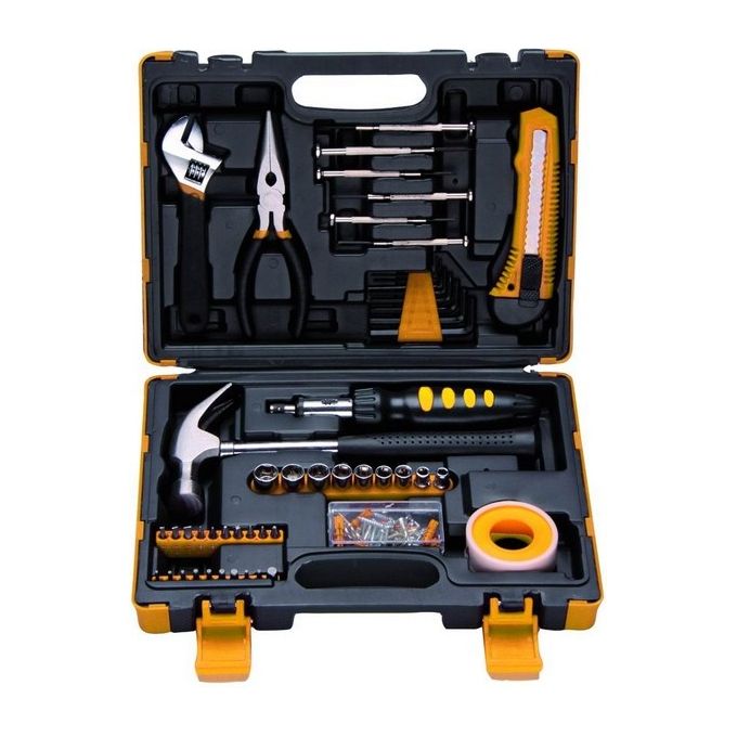Vigor 3648015 Set Utensili 130 Pezzi in Valigetta Portautensili per Casa e Riparazioni Domestiche colore Nero