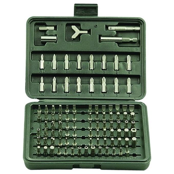 Vigor 38472-10 Inserti per Avvitatori CRV Set 100 Pezzi Phillips Taglio Hex Torx Clutch Triwing Pozi