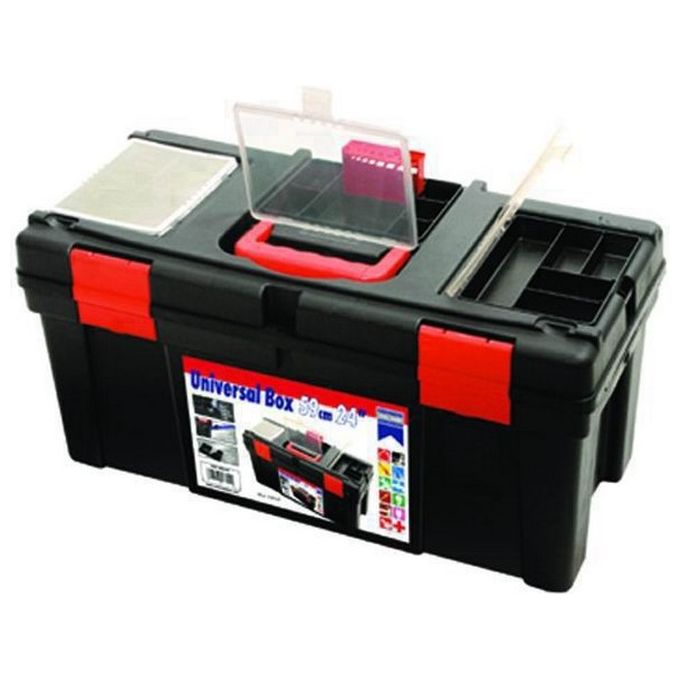Vigor Blinky 2385P Cassetta Portautensili Polipropilene con Ruote Vassoio Estraibile 59x30x28 cm