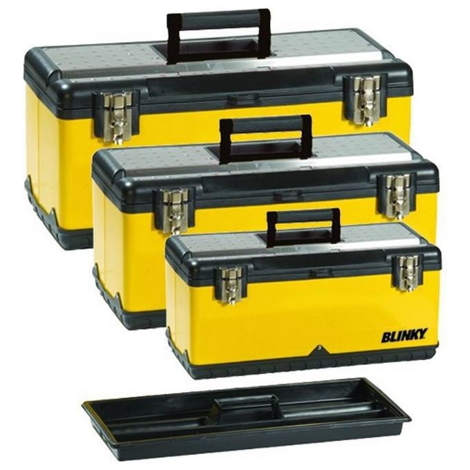 Vigor Blinky 40535-05 Matrioska Set 3 Cassette Portautensili in Polipropilene Acciaio Inox con Vassoio Interno