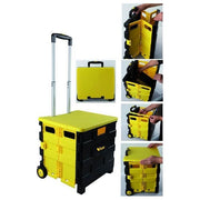 Vigor 4054205 Quick Carrello Portautensili Pieghevole Manico Telescopico 2 Ruote Carico 35 Kg 45x38x98 cm