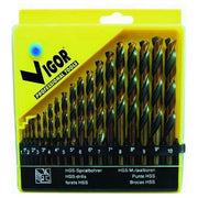 Vigor 41265-10 Serie Punte HSS Bi-Action per Metalli 19 Pezzi Diametri 1-10 mm