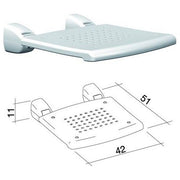 K Design PRWSPPBX Sedile ribaltabile da muro in polipropilene antiscivolo con supporti in alluminio pressofuso e acciaio inox portata 125 kg colore Bianco