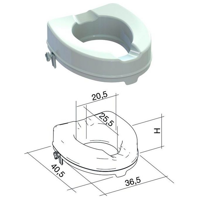 K Design AR-10-PP-KD Alzawater con Sistema di Bloccaggio H 10 cm Portata 225 Kg Adatto Anziani e Disabili colore Bianco