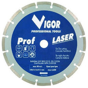 Vigor 5281730 Prof-Las Disco Diamantato a Settori Diametro 230 mm Per Tagli a Secco Saldato al Laser colore Nero