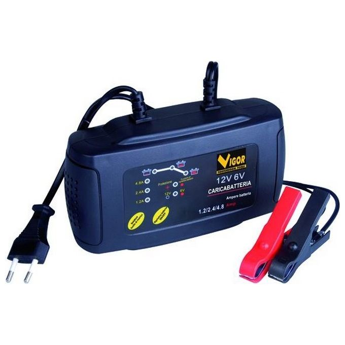 Vigor ZIP 6-12 ELECTRONIC Caricabatterie Elettronico 6-12 V 1.2-4.8 A Piombo AGM Gel Wet Mantenimento LED