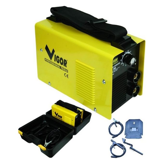 Vigor 53550-20 Inverter Saldatrice 140 Corrente Saldatura 5-160 A Elettrodi 1,5-2,5 mm Peso 4,0 Kg Kit Valigia inclusa colore Nero