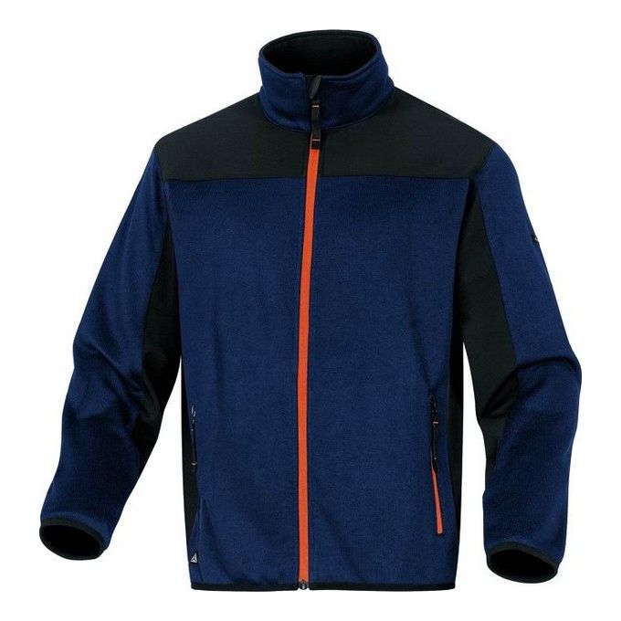 Deltaplus BEAVEMOXG Beaver Cardigan con Zip 4 Tasche Antifreddo Softshell Poliestere colore Blu-Arancione