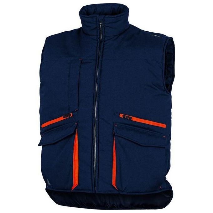 Deltaplus 5427422 Sierra 2 Gilet Imbottito Multitasche 65% Poliestere 35% Cotone 9 Tasche Taglia L colore Blu Arancio