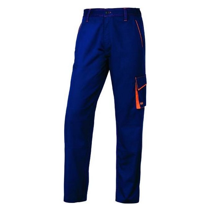 Deltaplus M6PAN Panostyle Pantalone da lavoro 65% poliestere 35% cotone 235 g-m² 5 tasche predisposizione ginocchiere taglia XXL colore Blu Arancio