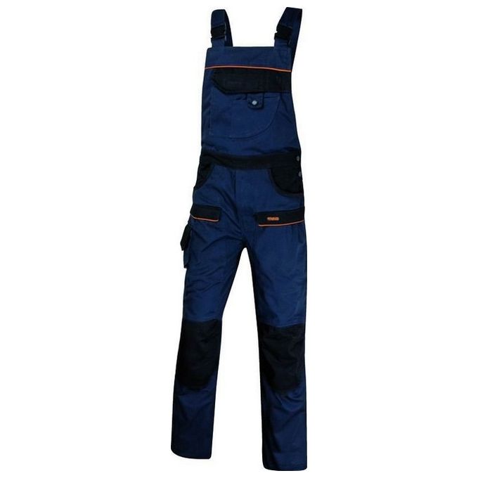 Deltaplus 5427810 M2-Corporat Salopette Panoply 65% poliestere 35% cotone 9 tasche + 1 portametro bretelle elastiche predisposizione ginocchiere colore Blu Navy-Nero