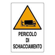 Vigor-blinky Cartello Segnaletica Pericolo Schiacciamento in Alluminio 500x350 mm colore Giallo
