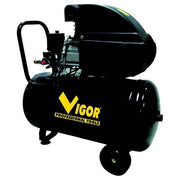 Vigor Compressore 230V VCA-50L 1 Cilindro Direttamente 2Hp Capacita' 50 Litri Ottimo per Fai da Te in Giardino e Officina
