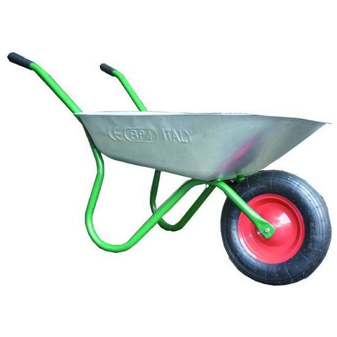 Vigor 5973610 Hobby-Garden Carriola 75Lt Ruota Antiforo Piena Vasca Acciaio Zincato Telaio Verde