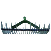 Vigor 63745-10 Rastrello Assolcatore Denti Doppi Zincato 32 Denti 11 Lunghi 21 Corti Larghezza 38 cm Attacco Conico 25 mm