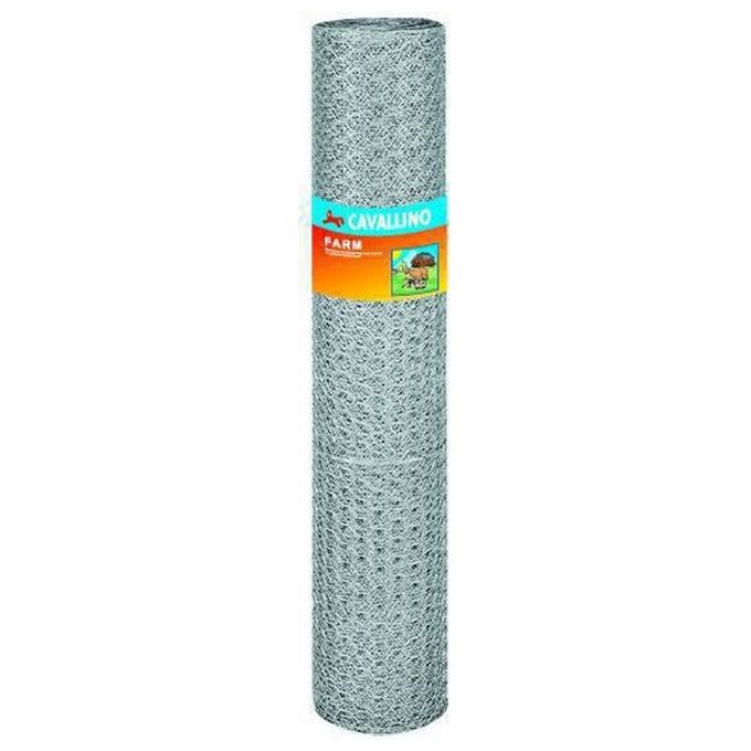 BLINKY 67520 Rete Farm Tripla Rete Metallica Zincata Maglie Esagonali 16 mm Fili 0.70 mm Rotolo da 50 Metri colore Zincato