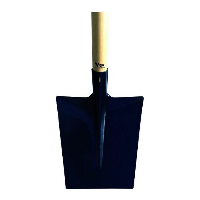 Vigor 7213010 Badile per Giardino Punta Quadra Manico in Legno 130 cm colore Nero