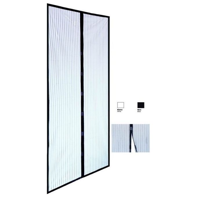 Blinky 74620 Zanzariera a Strisce Magnetiche 2 Bandelle 100x220 cm Fissaggio Biadesivo colore Bianco