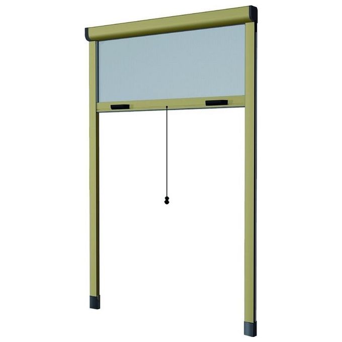 HU-firma 75595 Zanzariera Verticale Avvolgibile Alluminio Sottile Fissaggio Rapido 160x170 cm colore Bianco
