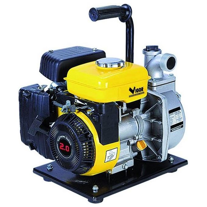 Vigor V-MP20 Motopompa Autoadescante 4 Tempi 2 HP Portata 400 l-min Prevalenza 22 m Attacco 1-1-2'' Peso 19 Kg colore Nero