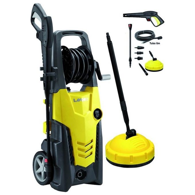 Lavor 7590035 Planet 140 Idropulitrice ad Acqua Fredda 140 bar 450 l-h 1900 W Total Stop colore Giallo