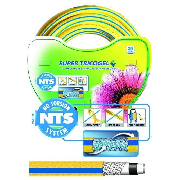 FITT 76495-15 Super-NTS Tubo Tricogel 5 Strati 25 m Diametro 5-8'' (15 mm) Tecnologia NTS Antitorsione Antipiega Protezione Anti-UV e Anti-alga colore Nero