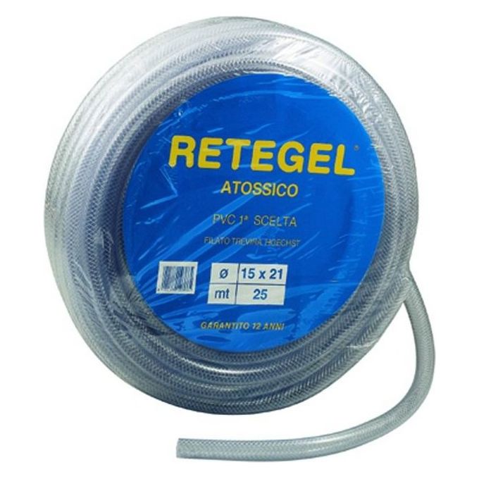 Vigor 7656015 Tubo Rete-Gel Cristallo Atossico 25 metri 15 x 21 mm colore Trasparente