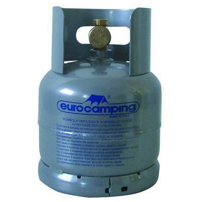 Eurocamping BB01 Bombola GPL Vuota Propano 1 Kg Attacco W20x1-14 SX Maschio Verticale T-PED colore Arancione