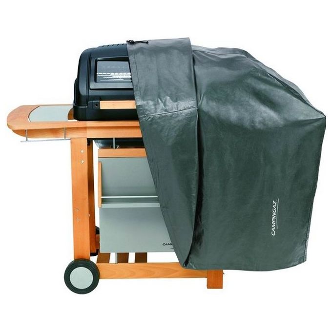 SandriGarden XL Telo di copertura per barbecue materiale esterno PVC 0,10 mm interno in fibra di poliestere 139x64x103 cm colore Nero