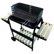 BLINKY 7879025 Barbecue a carbone con piano cottura 58x37 cm griglia cromata regolabile 3 ripiani 4 gambe 2 con ruote colore Nero