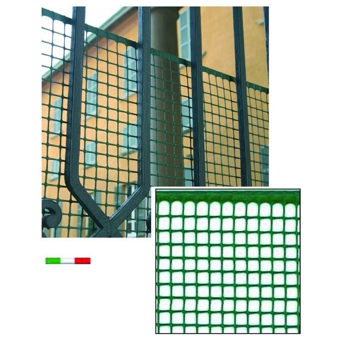 Vigor 79010 Rete Plastica Quadra 10x10 mm HDPE UV 50 mt altezza 100 cm colore Verde
