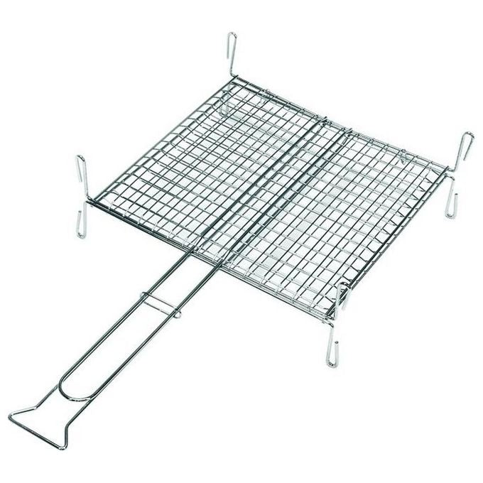 Sandrigarden 7912040 Graticola Doppia Extra Large con Piedi in Acciaio Cromato Idonea al Contatto con Alimenti 600x400 mm