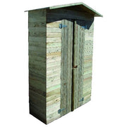 BLINKY Gilda Armadio da Giardino in Legno di Pino Impregnato in Autoclave con 5 Ripiani 2 Ante Tetto a 2 Falde con Guaina Impermeabile Pavimento 15 mm Kit Montaggio Incluso (201x135x61 cm) colore Legno