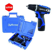 Hu-firma HU-T12-LI Trapano Avvitatore a Batteria Litio 12V 1.5Ah 2 Batterie Coppia 25 Nm Frizioni 20+1 LED Valigetta 13 Accessori